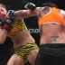 Raquel Pennington (blue glove tape) vs. Sarah Moras