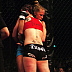 Holly Holm (blue shorts) vs. Christina Domke