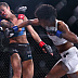 Angela Hill (blue glove tape) vs. Stephanie Eggink