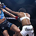 Angela Hill (blue glove tape) vs. Stephanie Eggink