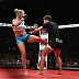 Holly Holm (white top) vs. Jan Finney